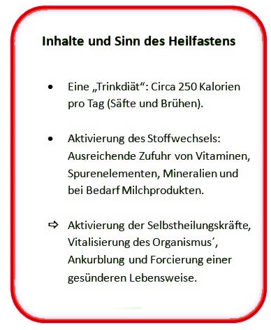 Inhalte und Sinn des Heilfastens